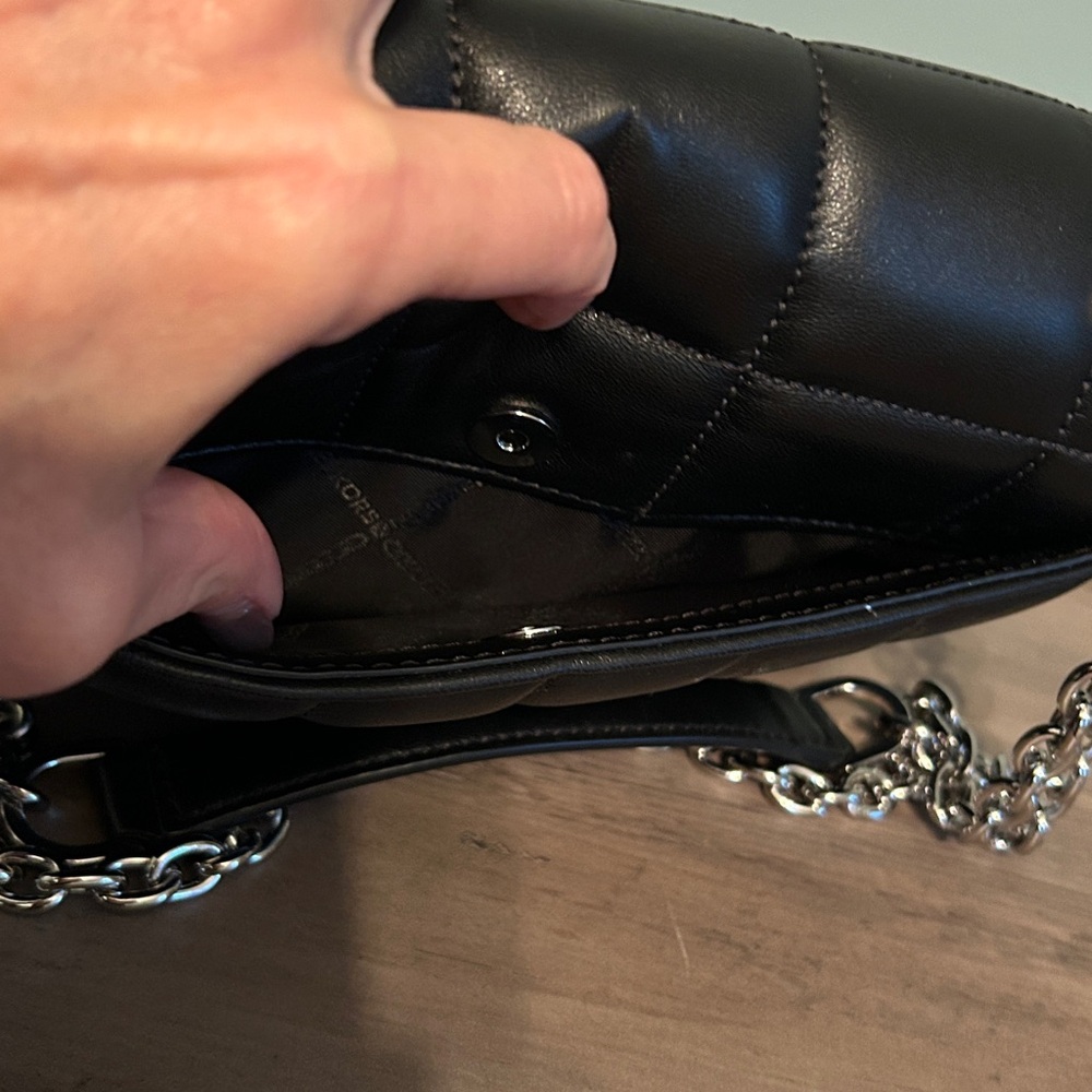 Michael Kors Black Soho Quilted Bag with Silver Chain - Picture 5 of 11